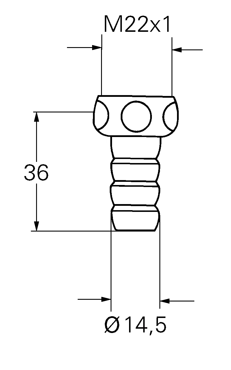Schlauchverschraubung 13914, 1/2'', Innengewinde M 22 x 1