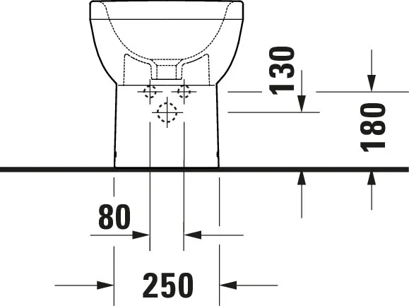 Duravit Stand-Bidet back to wall „No.1“, Befestigung sichtbar 36,5 × 57 × 40 cm