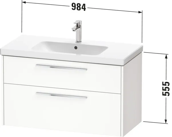 Duravit Waschtischunterschrank Wandhängend „D-Code“ 98,4 × 55,5 × 46 cm in Beton Matt