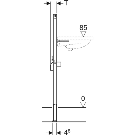 Geberit Vorwand-/Einbauelement für Waschtisch „DuofixBasic“ 1120 × 500 × 75 mm in