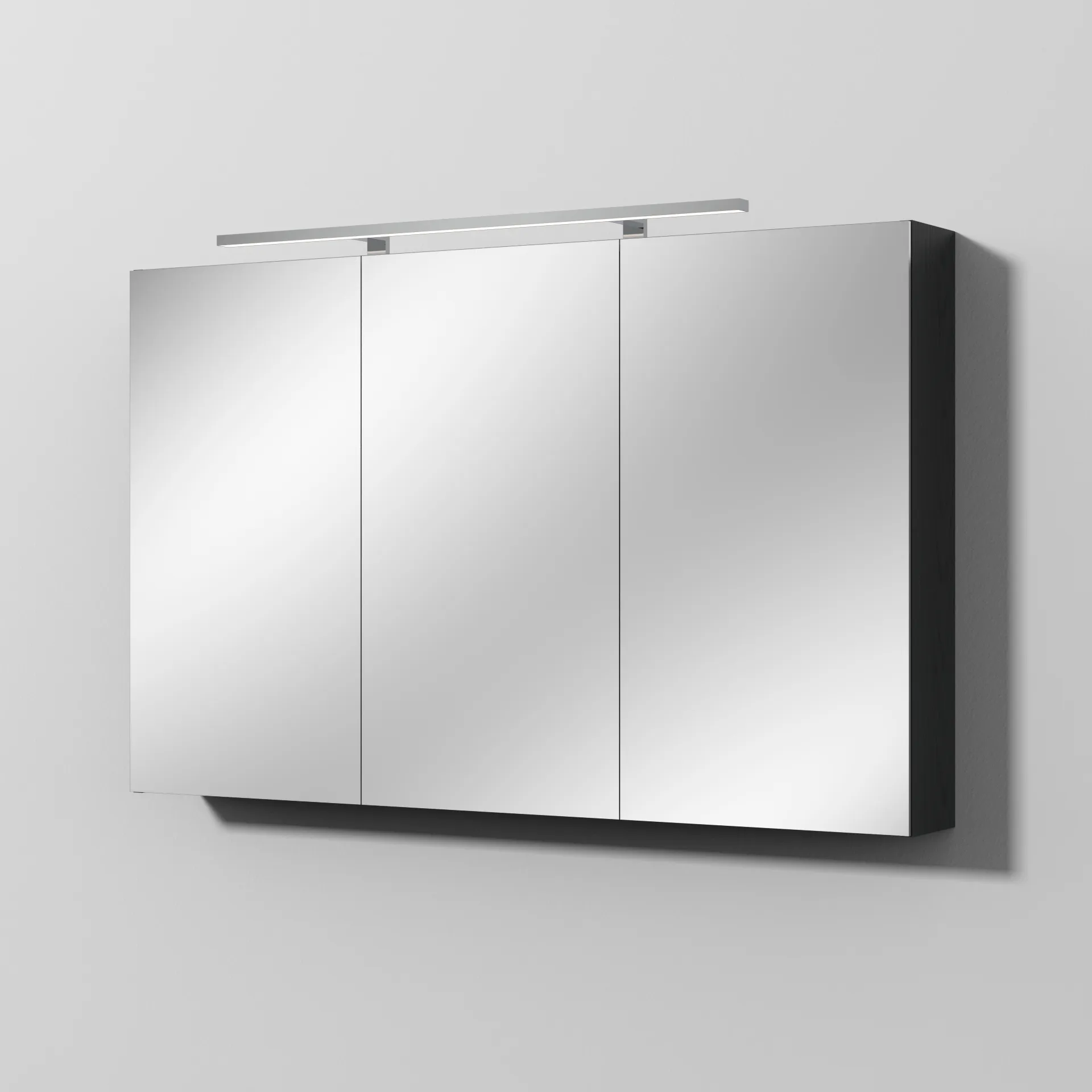 Sanipa Wandvorbau Spiegelschrank „Milla“ 1200 × 750 × 149 mm Anschlag rechts, rechts in Black Oak, Anschlag rechts