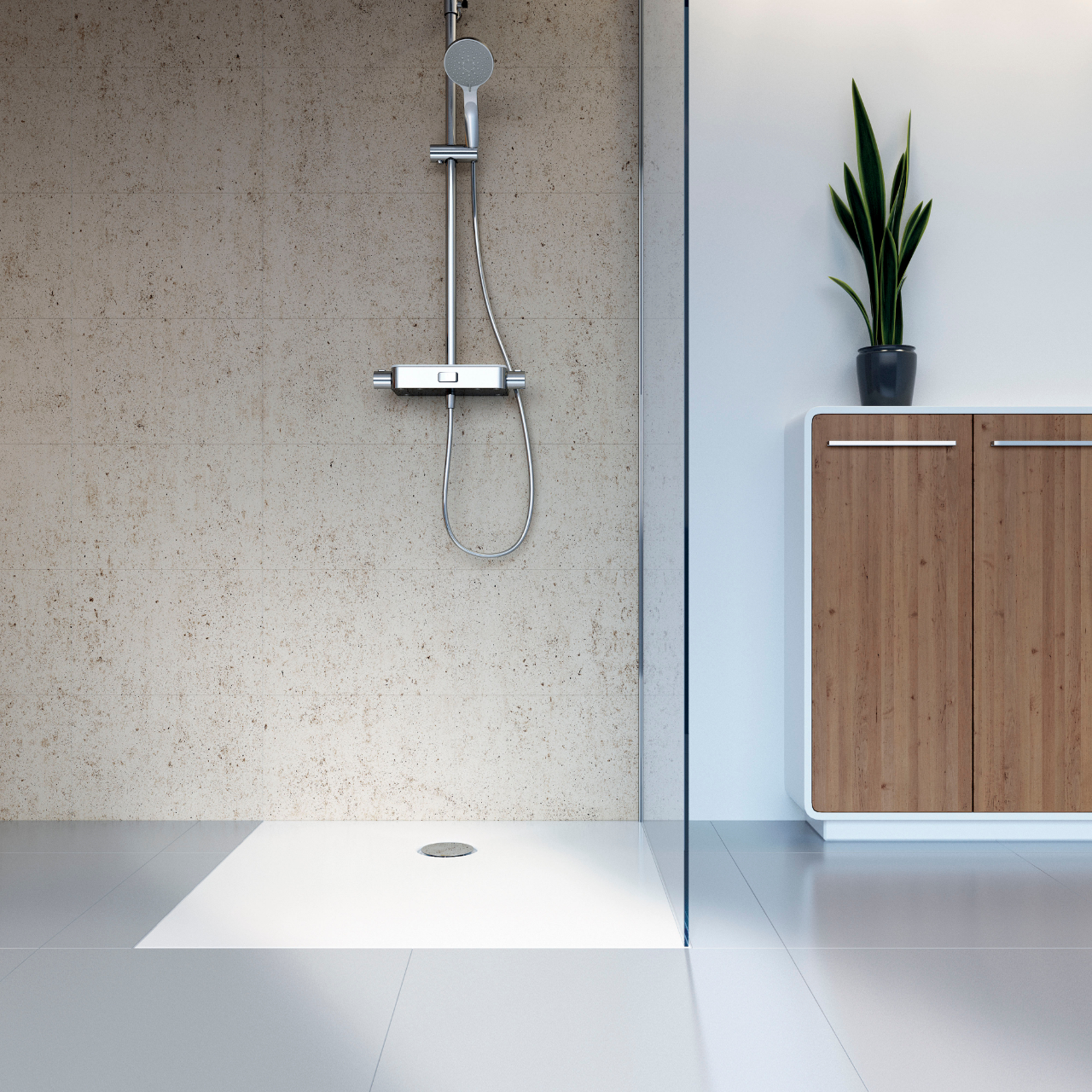 HSK quadrat Marmor-Polymer-Duschwanne „plan“ 120 × 120 cm in Weiß Größe: 120 × 120 cm / Oberflächenbeschichtung: ohne HSK quadrat Marmor-Polymer-Duschwanne „plan“ 120 × 120 cm in Weiß Größe: 120 × 120 cm / Oberflächenbeschichtung: ohne