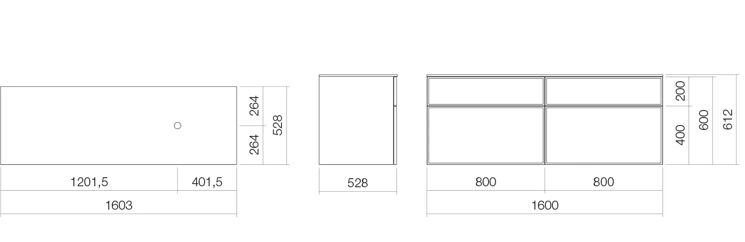 Alape Möbelmodul Arkta 1600x600 Neolith Silk/Türkisgrau Alape Möbelmodul Arkta 1600x600 Neolith Silk/Türkisgrau