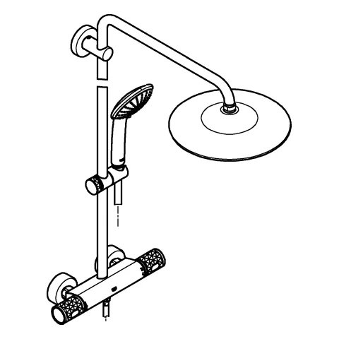 Duschsystem Euphoria System 260 27615_2, Aufputz-Thermostat mit Aquadimmer Funktion, Wandmontage, 450 mm Duscharm, Kopfbrause Euphoria 260 (27239), Handbrause Euphoria 110 Massage (27239), CoolTouch, chrom Duschsystem Euphoria System 260 27615_2, Aufputz-Thermostat mit Aquadimmer Funktion, Wandmontage, 450 mm Duscharm, Kopfbrause Euphoria 260 (27239), Handbrause Euphoria 110 Massage (27239), CoolTouch, chrom