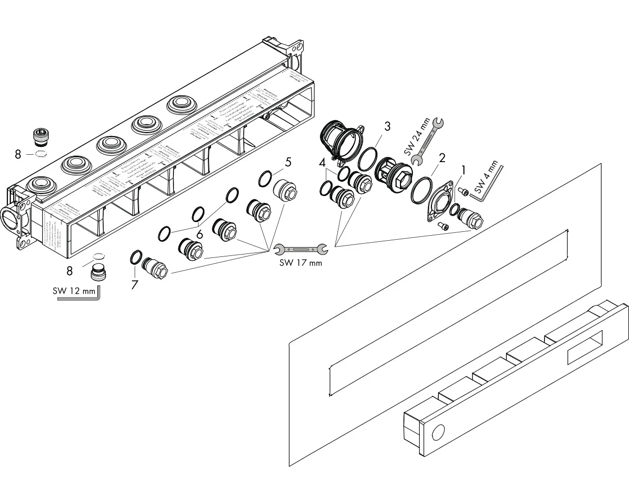 Grundset Axor Thermostatmodul Select 3 Verbraucher