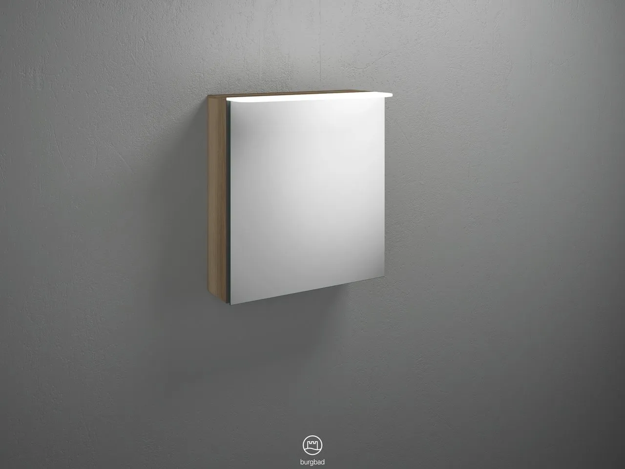 Burgbad Spiegelschrank Badu SFTU060, 310x600x665 mm, LED-Aufsatzleuchte 4200 K, beidseitig verspiegelt