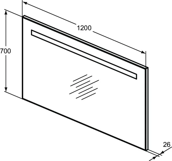 Ideal Standard MIRROR&LIGHT Wandspiegel mit Licht, 1200x26x700mm, Neutral