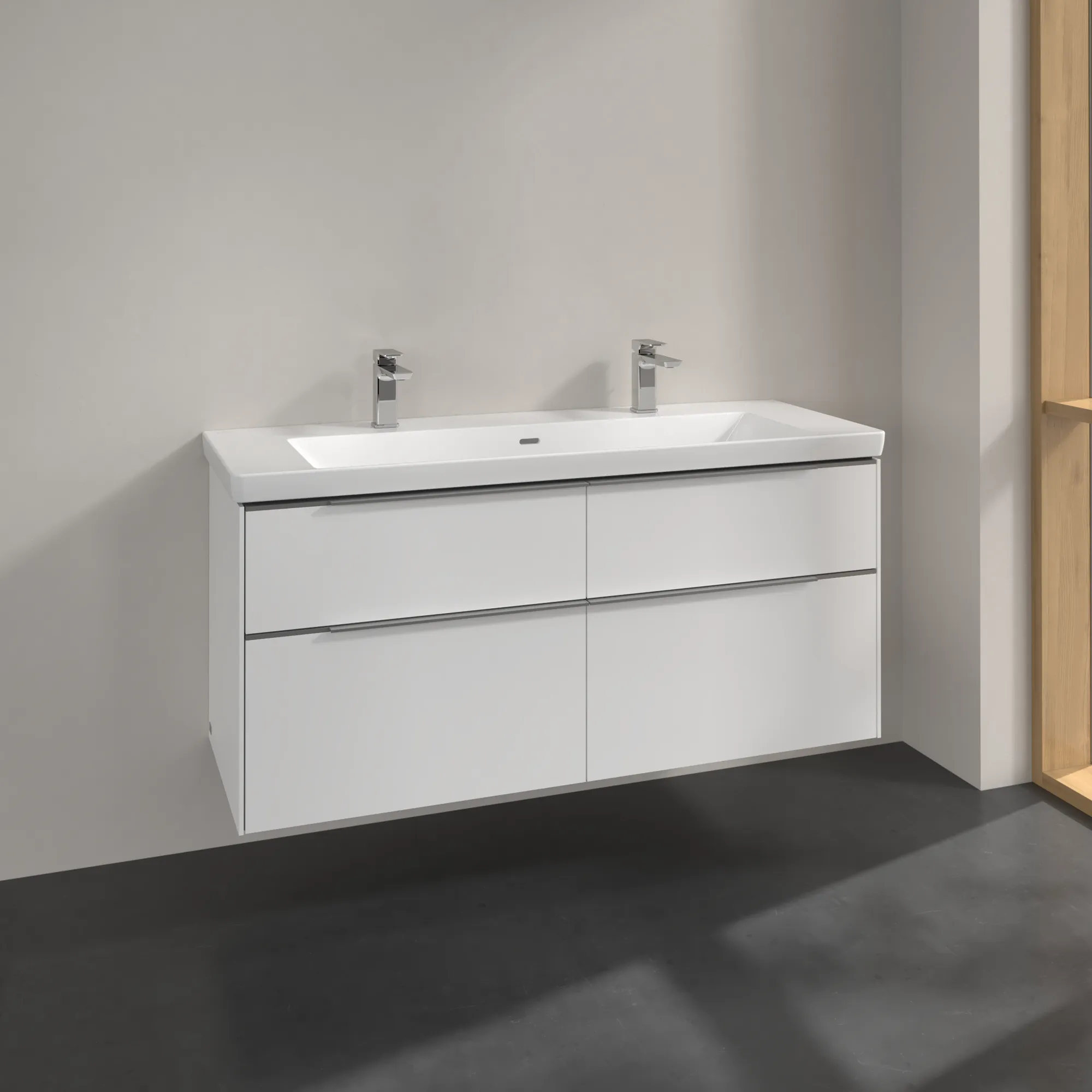 Villeroy & Boch Waschtischunterschrank „Subway 3.0“ für Schrankwaschtisch 1272 × 576 × 478 mm Brilliant White, für Becken mittig