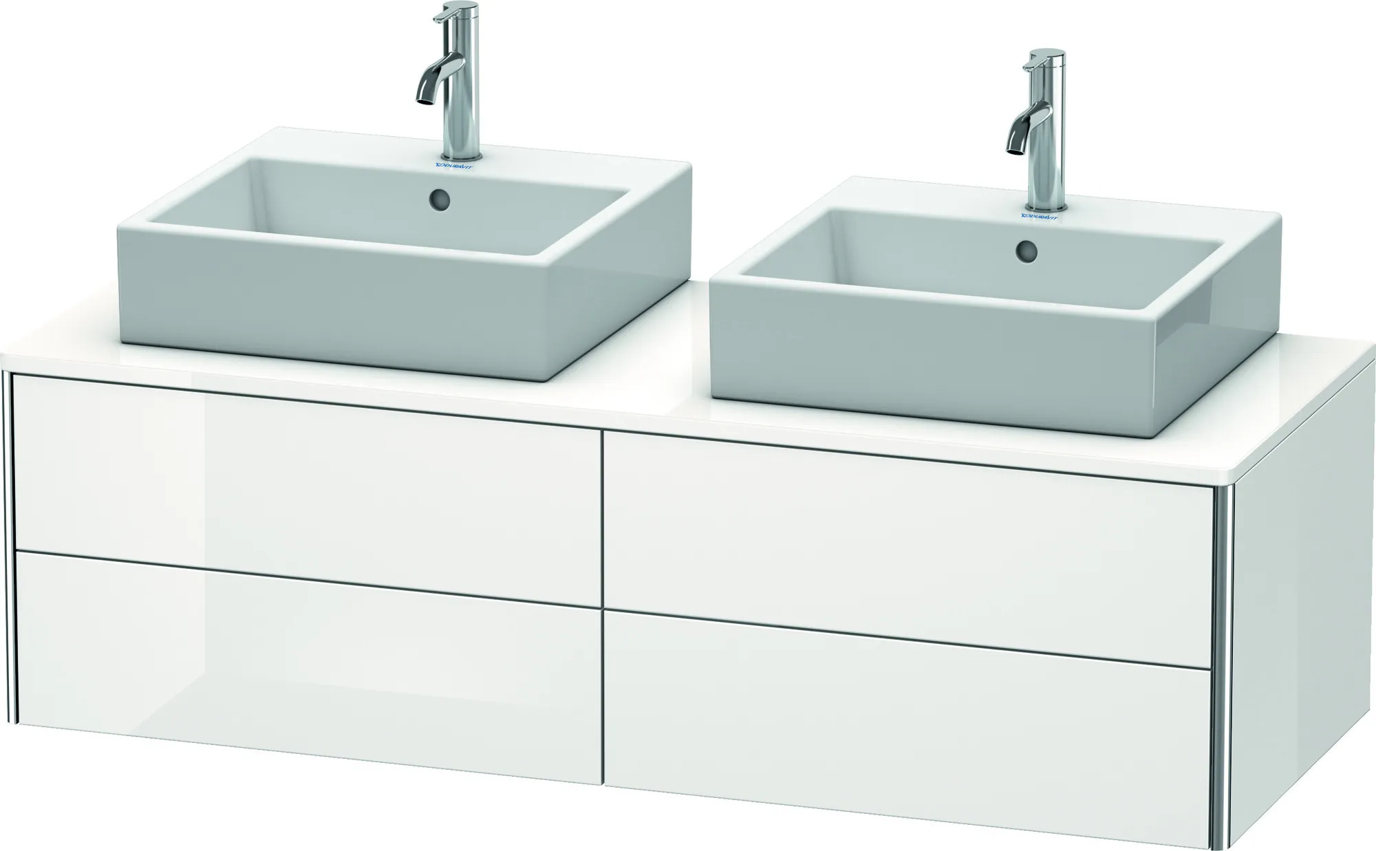 Duravit Waschtischunterschrank wandhängend „XSquare“ 140 × 40 × 54,8 cm Weiß Hochglanz