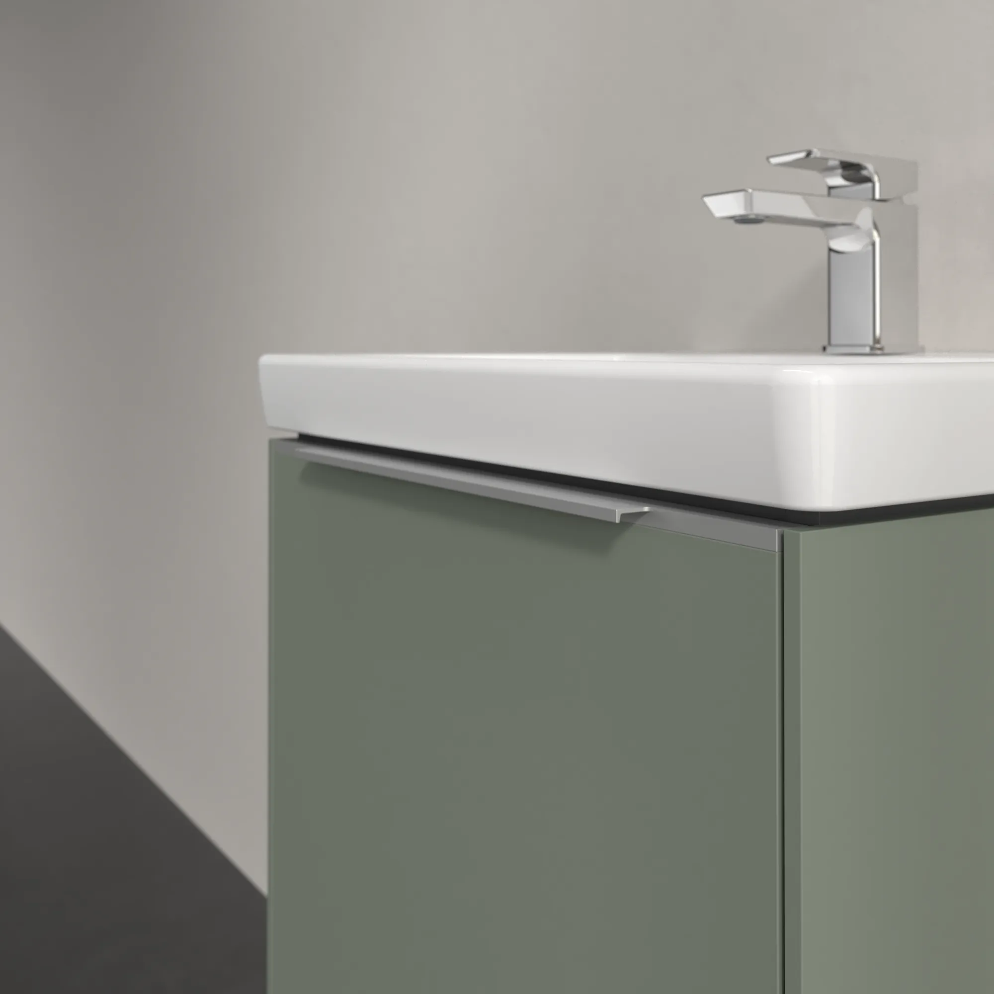 Villeroy & Boch Waschtischunterschrank „Subway 3.0“ für Schrankwaschtisch 473 × 429 × 408 mm Soft Green, für Becken mittig Villeroy & Boch Waschtischunterschrank „Subway 3.0“ für Schrankwaschtisch 473 × 429 × 408 mm Soft Green, für Becken mittig