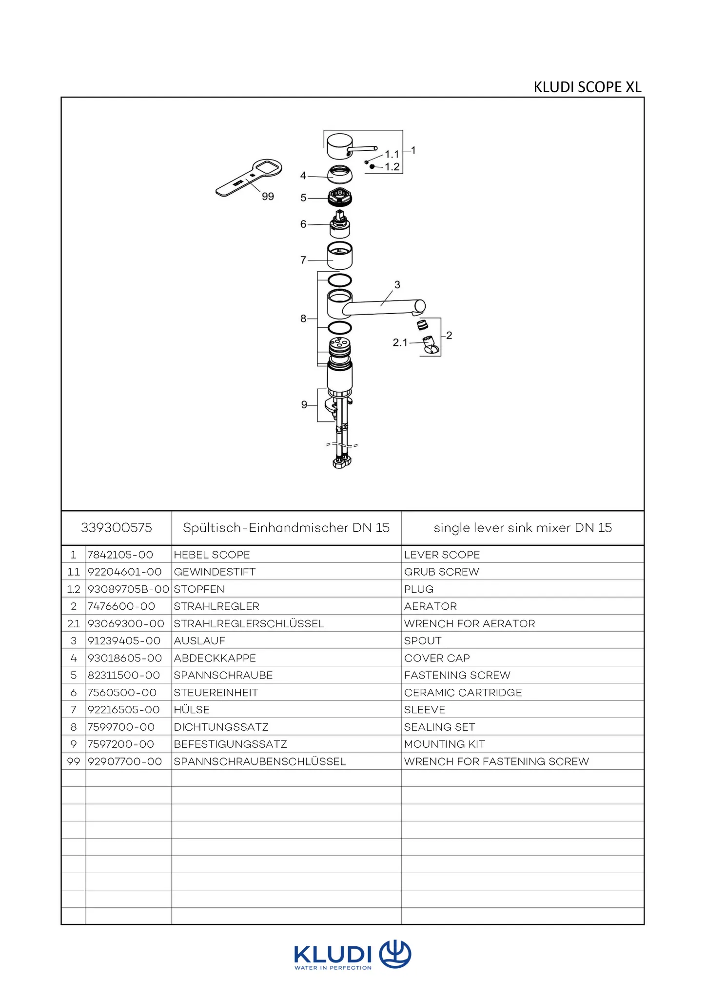 SCOPE SpültischEHM DN 15 XL chrom SCOPE SpültischEHM DN 15 XL chrom
