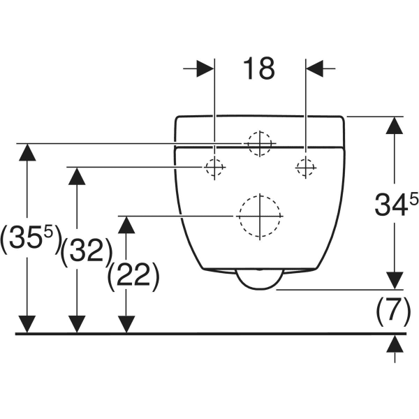 WC „Geberit Bambini“ in weiß alpin, Befestigung verdeckt WC „Geberit Bambini“ in weiß alpin, Befestigung verdeckt