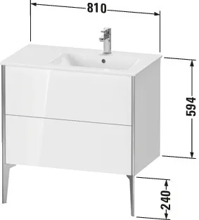 Duravit Waschtischunterschrank bodenstehend „XViu“ 81 × 59,4 × 48 cm in Graphit Matt