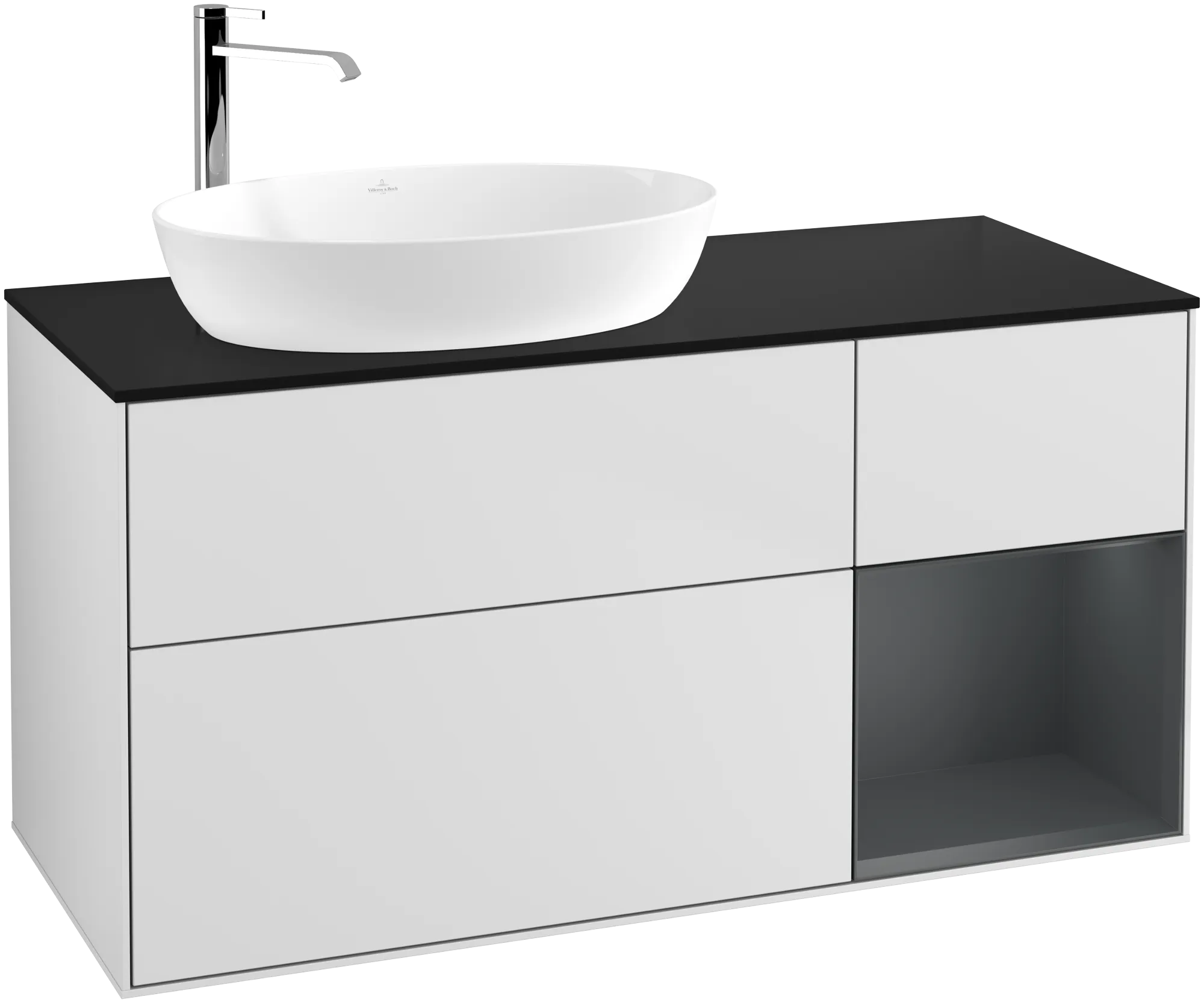 Villeroy & Boch Finion Waschbeckenunterschrank F93, 1200x603x501mm, links, weiß/matt
