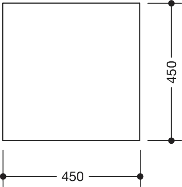 HEWI Kristallspiegel PG87 quadratisch 450x450mm HEWI Kristallspiegel PG87 quadratisch 450x450mm