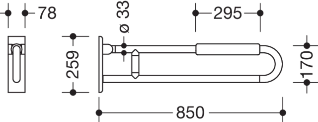 HEWI Stützklappgriff „Serie 801“