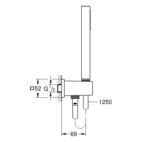Grohe Euphoria Cube Stick Wandhalterset, 1 Strahlart, 8,2 l/min, chrom Grohe Euphoria Cube Stick Wandhalterset, 1 Strahlart, 8,2 l/min, chrom