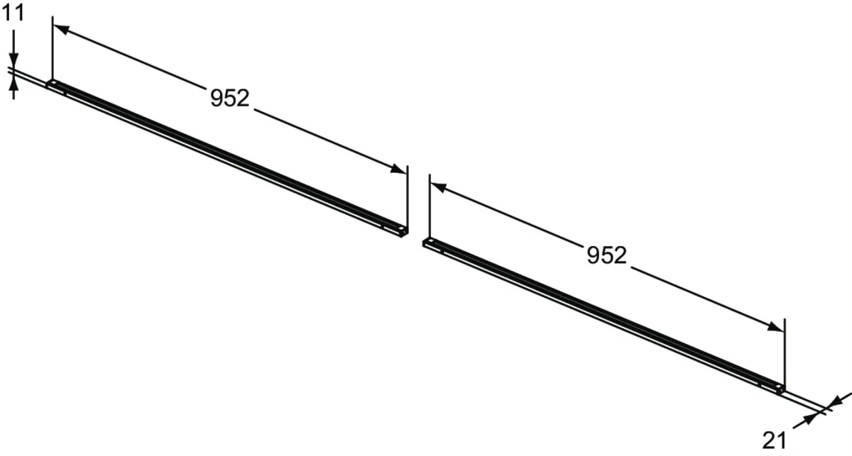 Ideal Standard Conca Schubladenleuchten-Set 1904mm Anthrazit Ideal Standard Conca Schubladenleuchten-Set 1904mm Anthrazit