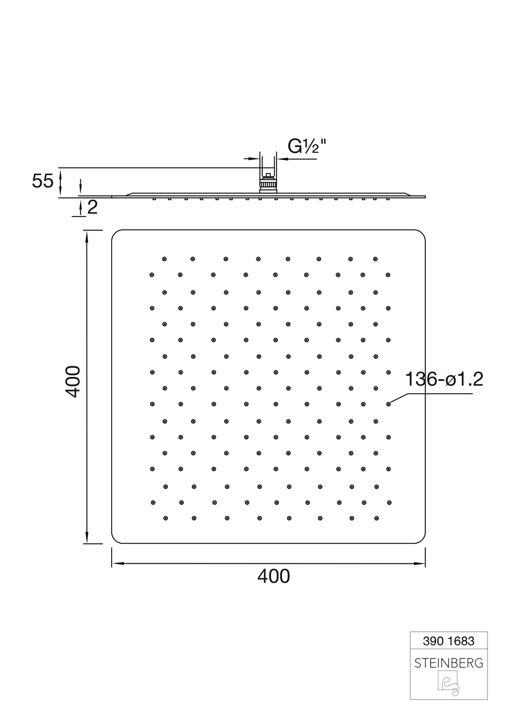 Steinberg Serie 390 Regenbrause Steinberg Serie 390 Regenbrause