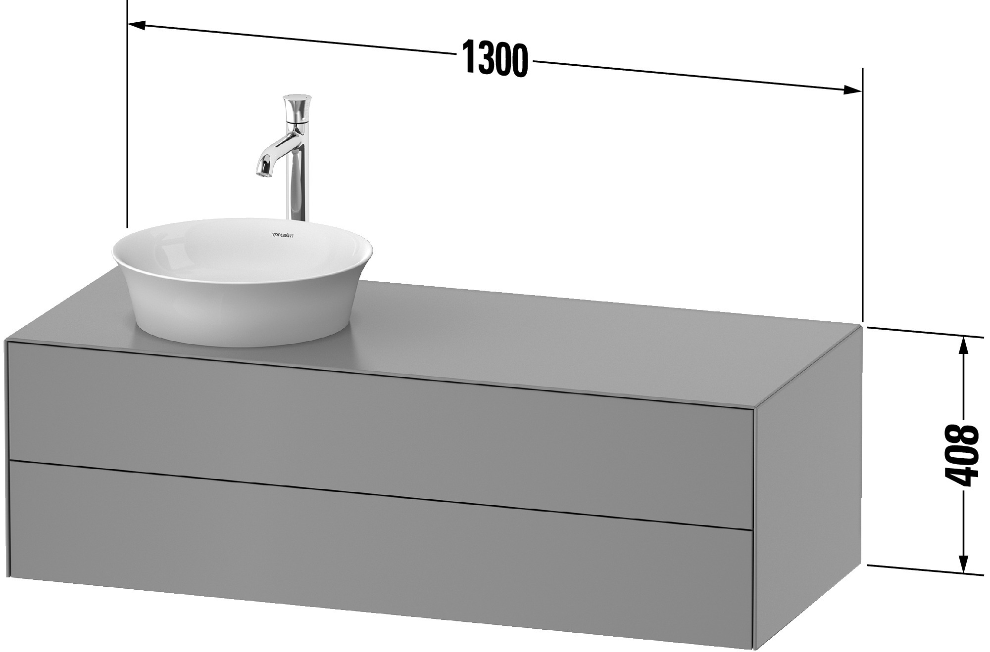 Duravit Waschtischunterschrank wandhängend „White Tulip“ 130 × 40,8 × 55 cm Duravit Waschtischunterschrank wandhängend „White Tulip“ 130 × 40,8 × 55 cm