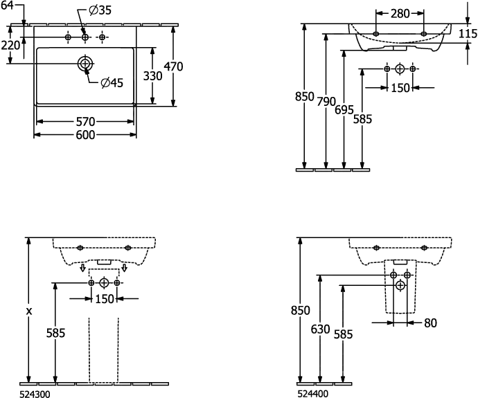 Halbsäule „Subway 2.0“ 31,5 × 29 × 20 cm in Weiß Alpin