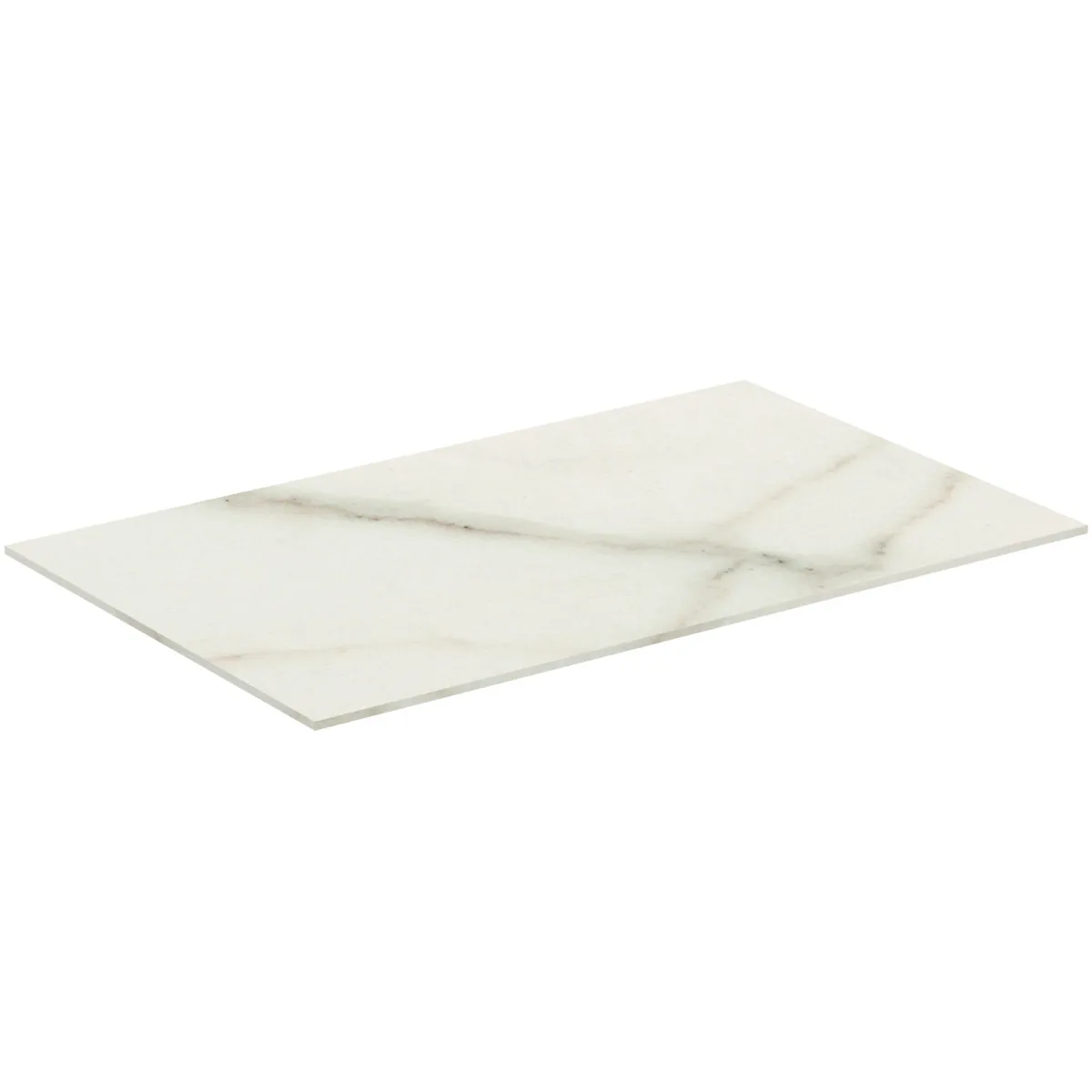 Waschtischplatte Conca, aus Keramik, 602x373x6mm, Marmor Noir Desir
