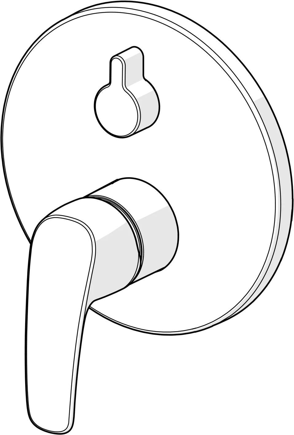 HansaPINTO Wannen- und Brausearmatur Einhebelmischer Fertigmontageset für Wanne/Brause HansaPINTO 8526 Rosette rund Chrom