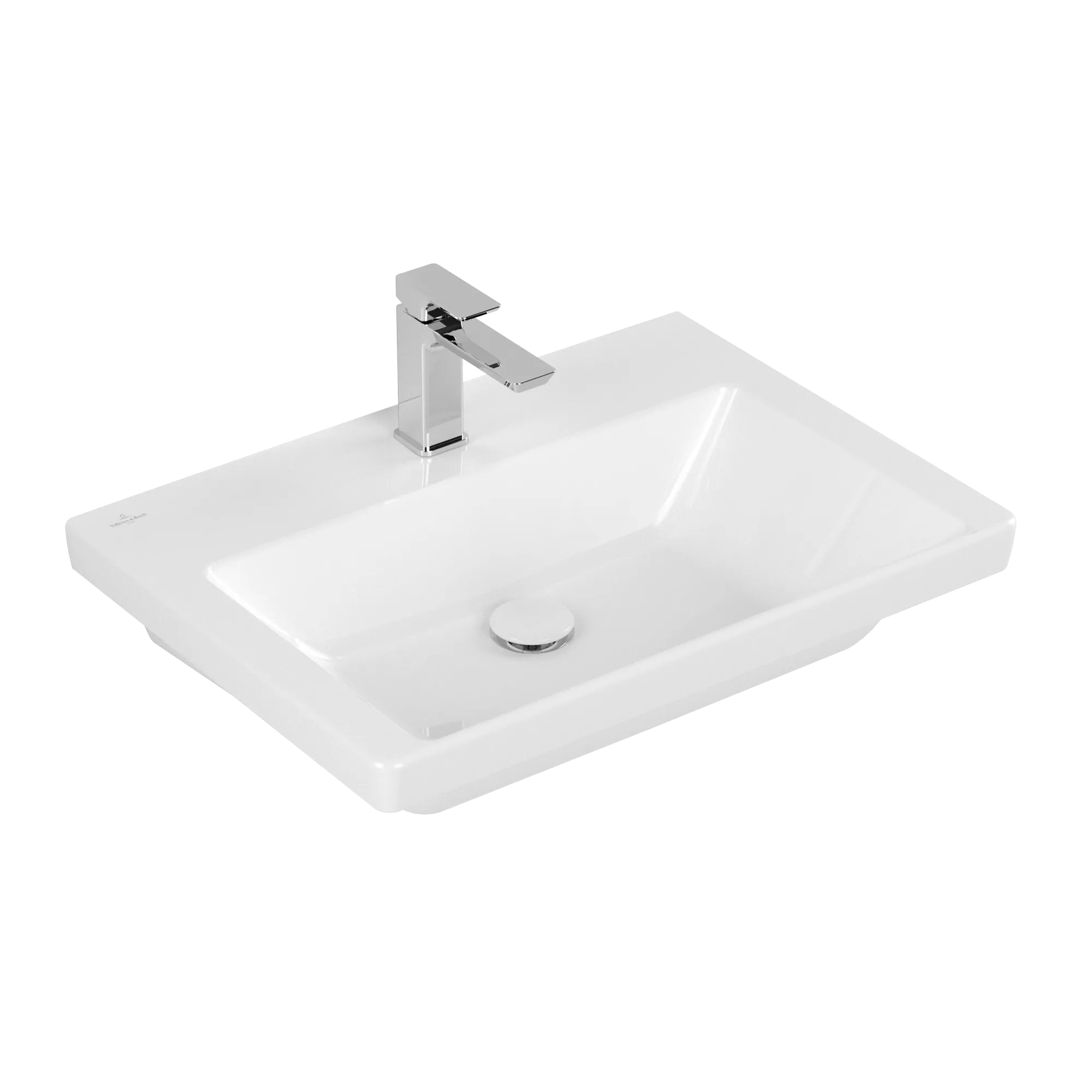 Villeroy & Boch Wandwaschtisch aus TitanCeram „Subway 3.0“ 650 × 470 × 165 mm, ohne Hahnlochbohrung, Hahnlochposition mittig in Weiß Alpin Villeroy & Boch Wandwaschtisch aus TitanCeram „Subway 3.0“ 650 × 470 × 165 mm, ohne Hahnlochbohrung, Hahnlochposition mittig in Weiß Alpin