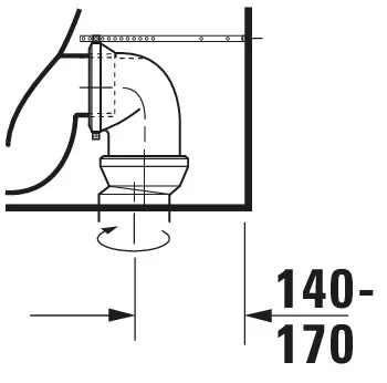 Stand-WC Kombi ME by Starck 650 mm Tiefspüler, fürSPK, Abg.vario, weiß