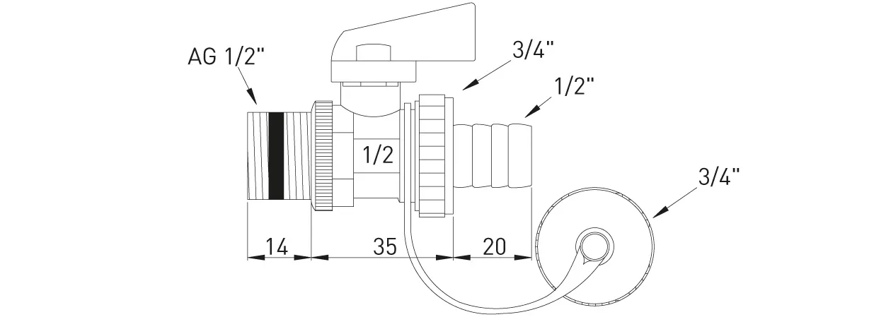 ASW HG-TEC Kugel-KFE-Ventil selbstdichtend ½" Messing roh ASW HG-TEC Kugel-KFE-Ventil selbstdichtend ½" Messing roh