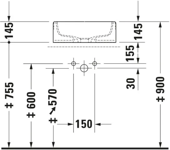 Aufsatzwaschtisch „Starck 1“, ohne Überlauf Aufsatzwaschtisch „Starck 1“, ohne Überlauf