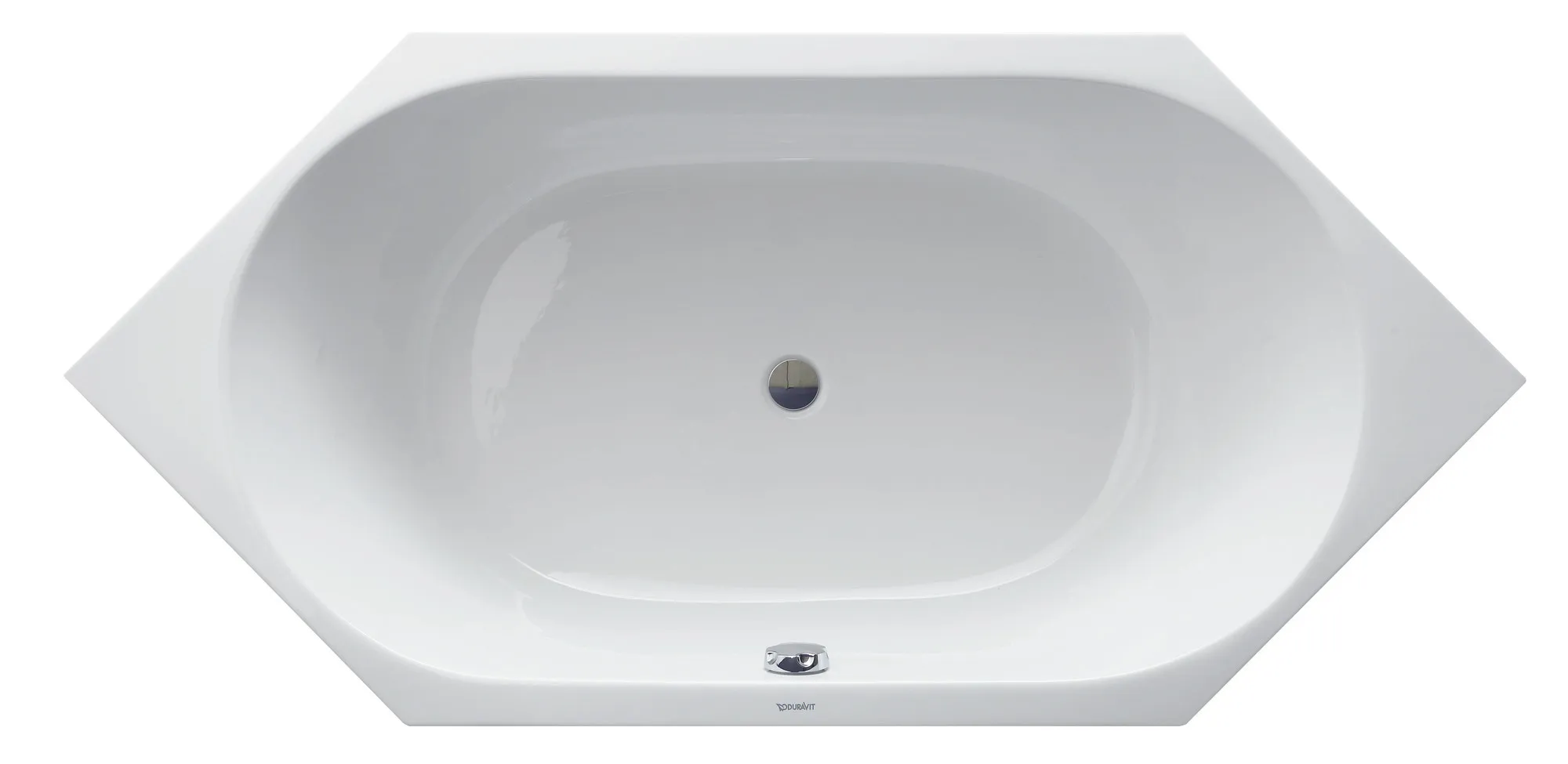 Duravit Badewanne „D-Code“ sechseck 1900 × 900 mm, Mittelablauf in Weiß Duravit Badewanne „D-Code“ sechseck 1900 × 900 mm, Mittelablauf in Weiß