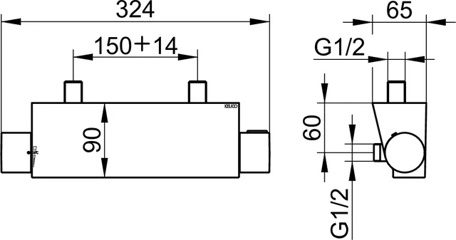 Edition 11 51126130100 Thermostatbatterie DN15 für Brause Schwarzchrom gebürstet