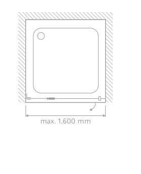 HSK rahmenlose Drehtür an Nebenteil „Atelier Plan Pur“ Glas Klar hell,