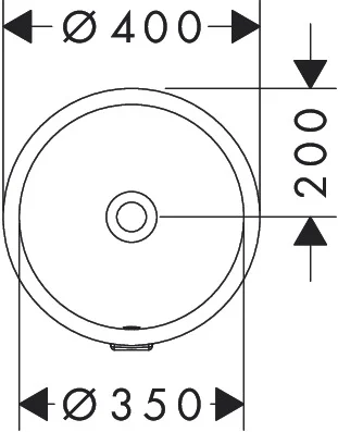 Hansgrohe Xuniva S Unterbauwaschtisch 350x350 mm, weiß, glänzend, mit Überlauf, CL25, ohne Hahnloch