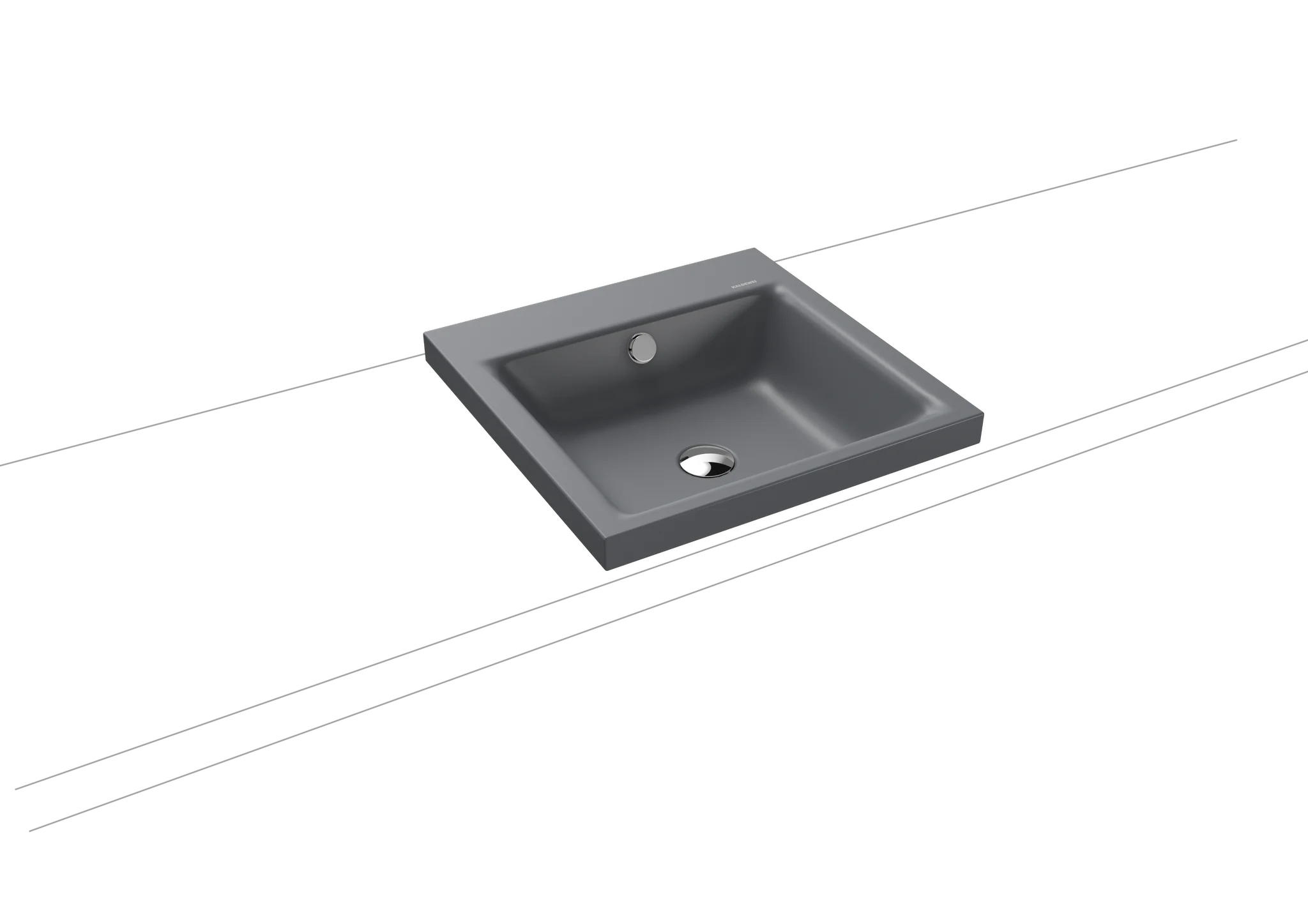 Kaldewei Aufsatzwaschtisch PURO mit 40 mm Randhöhe, 460 x 460 mm in cool grey 70