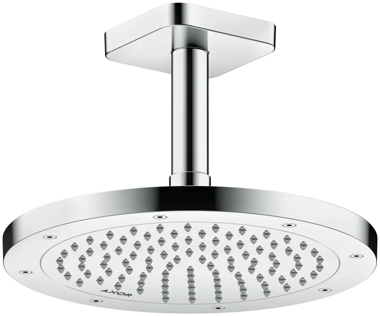 Hansgrohe AXOR ShowerSolutions Kopfbrause 245 1jet EcoSmart Chrom, 245 mm, verstellbarer Winkel, abnehmbar zur Reinigung, G 1/2 Anschluss
