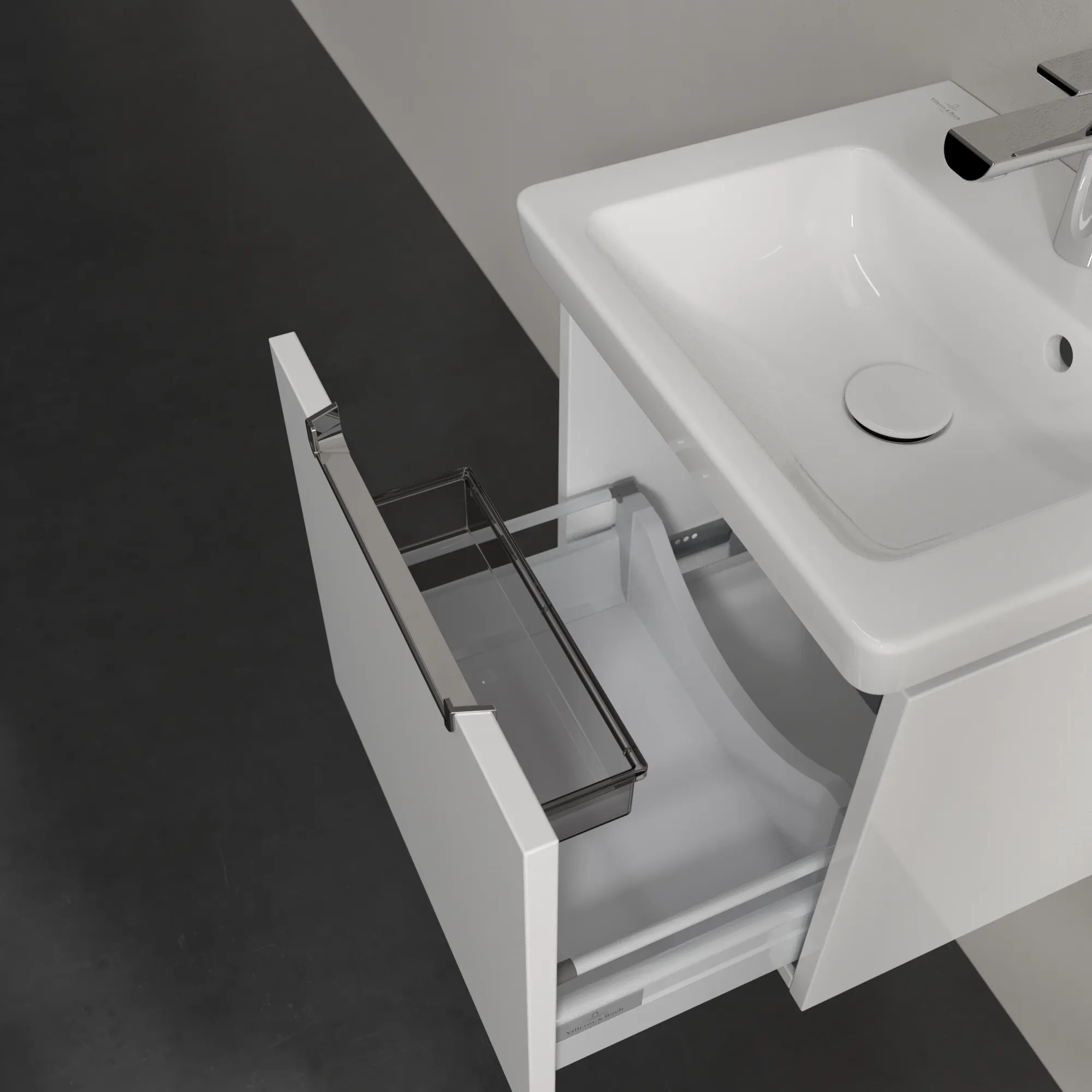 Villeroy & Boch Waschtischunterschrank „Subway 2.0“ 440 × 420 × 352 mm Glossy White, für Becken mittig, ohne Beleuchtung Villeroy & Boch Waschtischunterschrank „Subway 2.0“ 440 × 420 × 352 mm Glossy White, für Becken mittig, ohne Beleuchtung