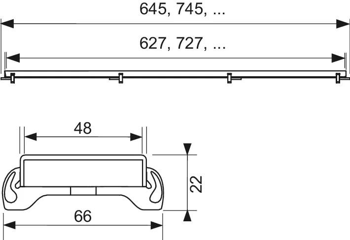 TECE Ablaufabdeckung „TECEdrainline“ steel in Schwarz (matt)