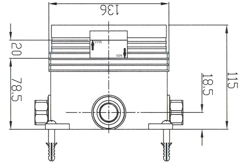 Universal UP-Einbaukörper "C-Box" AqvaZone - 2 Abgänge - Abdrückplatte - Absperrventile - Edelstahlfilter - Durchfluss: max. 21,5 L bei 3,0 bar