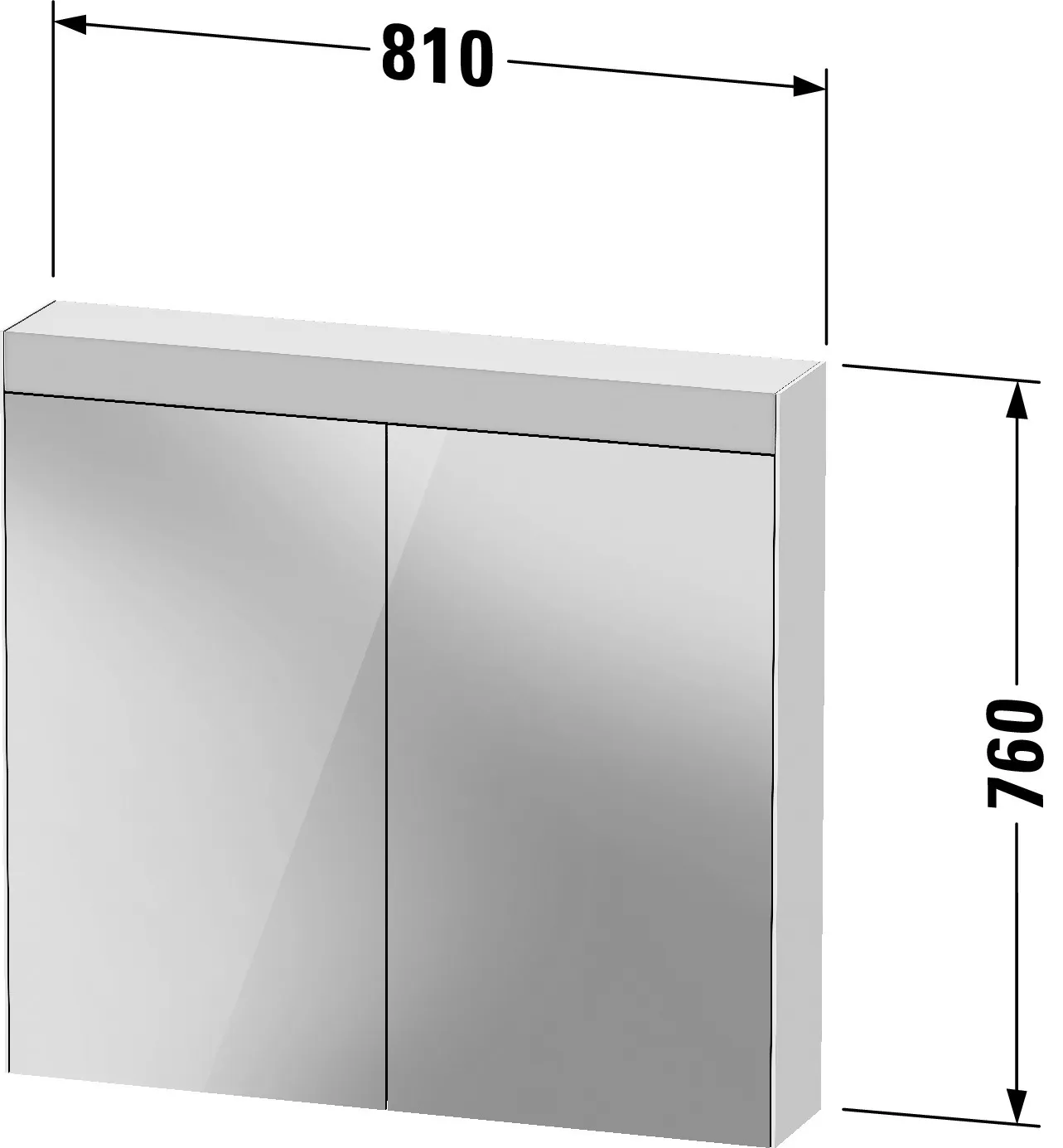 Duravit Spiegelschrank „Licht & Spiegel“ 81 × 76 × 14,8 cm