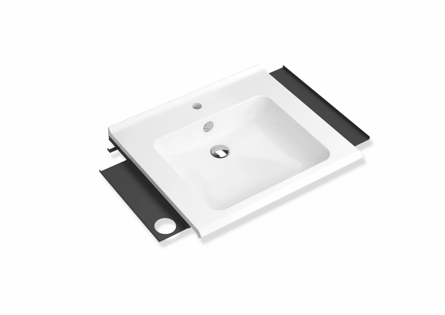 Set WT mit 2Ablagen und Haken 950.13.203 mit Zubehör weiß tiefmatt Set WT mit 2Ablagen und Haken 950.13.203 mit Zubehör weiß tiefmatt