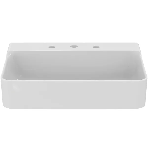 Ideal Standard Conca Waschtisch, 3 Hahnlöcher, geschliffen, weiß (Alpin), 600x450x145 mm Ideal Standard Conca Waschtisch, 3 Hahnlöcher, geschliffen, weiß (Alpin), 600x450x145 mm