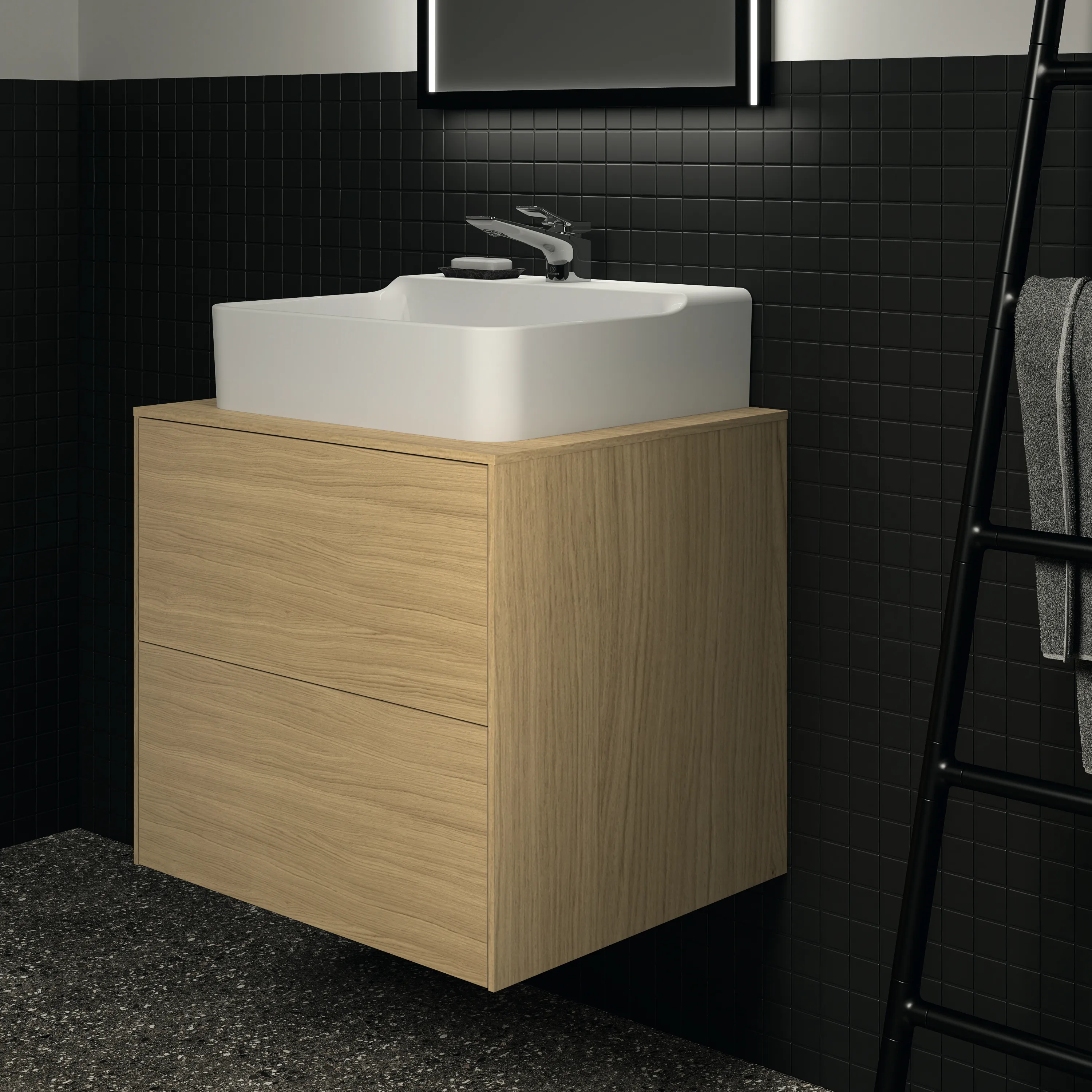 Ideal Standard Waschtischunterschrank „Conca“ 60,2 × 55 × 50,5 cm Eiche hell Furnier Ideal Standard Waschtischunterschrank „Conca“ 60,2 × 55 × 50,5 cm Eiche hell Furnier