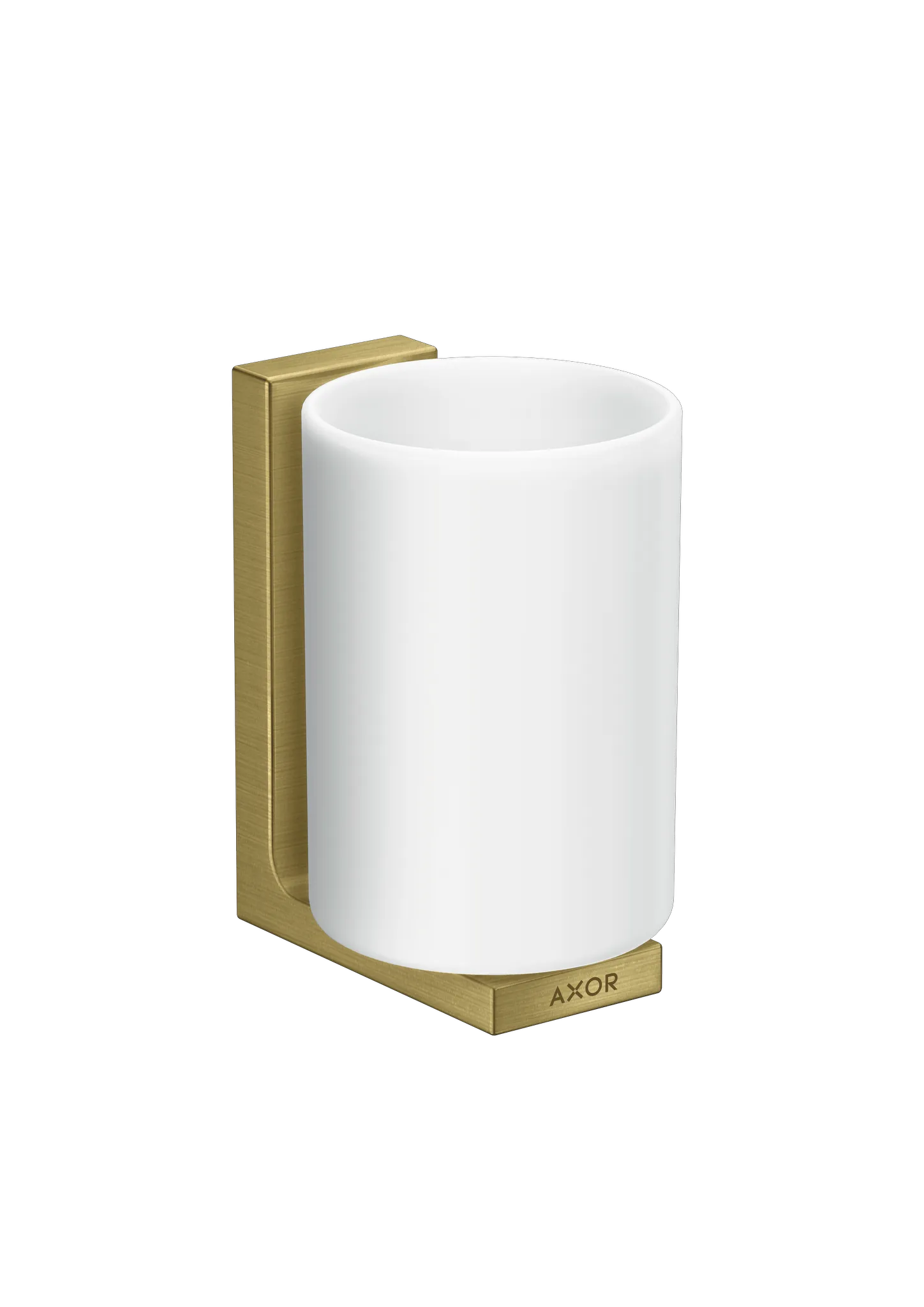 Hansgrohe AXOR Universal Rectangular Wandmontage Zahnputzbecher, Brushed Brass