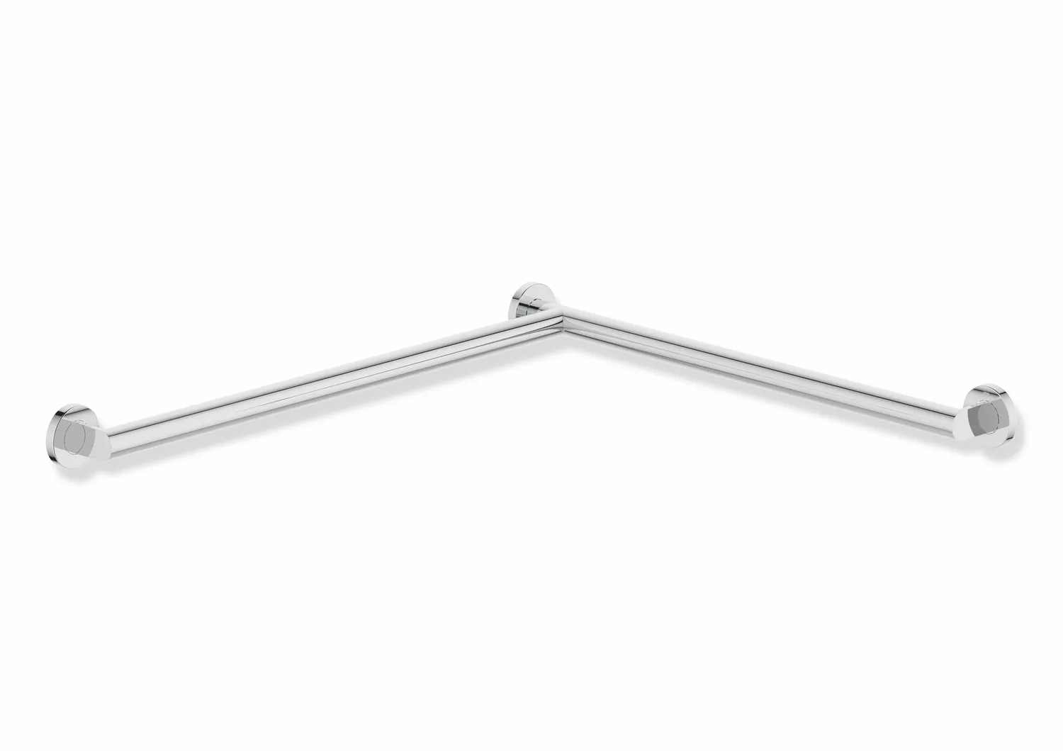 HEWI System 900 Duschhandlauf, links, Edelstahl, verchromt, 647 mm