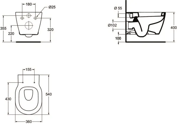 WC „Connect“ 36 × 34 × 54 cm WC „Connect“ 36 × 34 × 54 cm