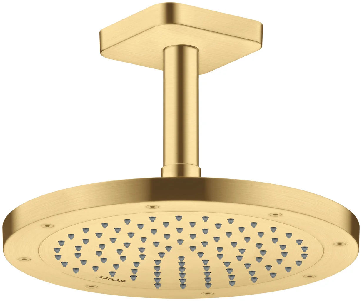Hansgrohe AXOR ShowerSolutions Kopfbrause 245 1jet EcoSmart Brushed Gold Optic, 245 mm Durchmesser, verstellbarer Winkel, abnehmbar zur Reinigung, für Decken- oder Wandmontage, G 1/2 Anschlussgewinde Hansgrohe AXOR ShowerSolutions Kopfbrause 245 1jet EcoSmart Brushed Gold Optic, 245 mm Durchmesser, verstellbarer Winkel, abnehmbar zur Reinigung, für Decken- oder Wandmontage, G 1/2 Anschlussgewinde