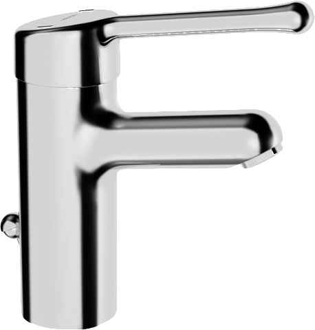 Einhand-Waschtischarmatur Bedienungshebel lang „Medipro“ Ausladung 120 mm in Chrom Einhand-Waschtischarmatur Bedienungshebel lang „Medipro“ Ausladung 120 mm in Chrom