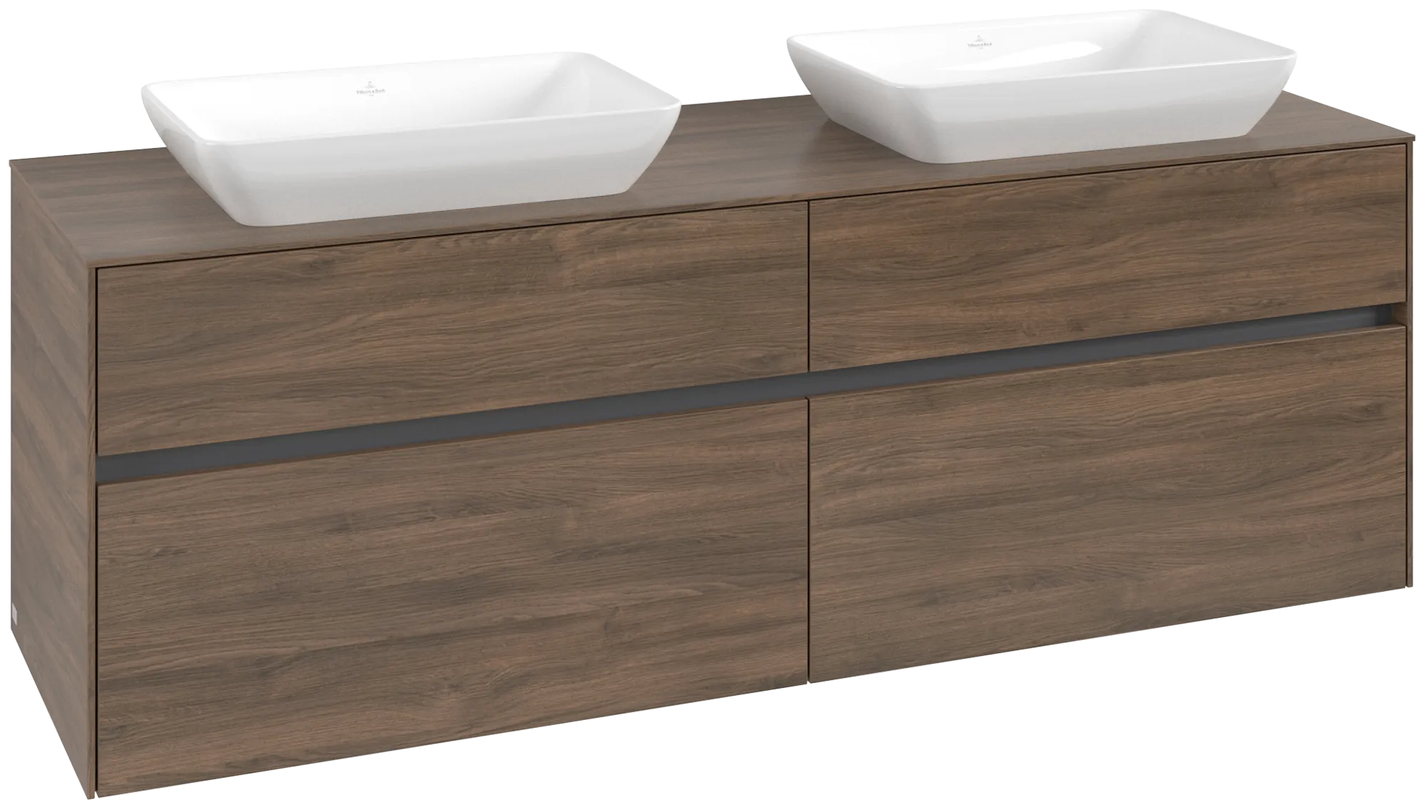 Villeroy & Boch Waschbeckenunterschrank Collaro Arizona Oak, 1600x548x500 mm, 2 Waschbecken, SoftClosing, 4 Auszüge